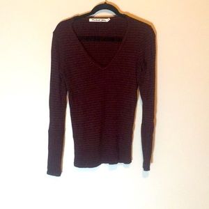 Michael stars one size maroon black striped longsl